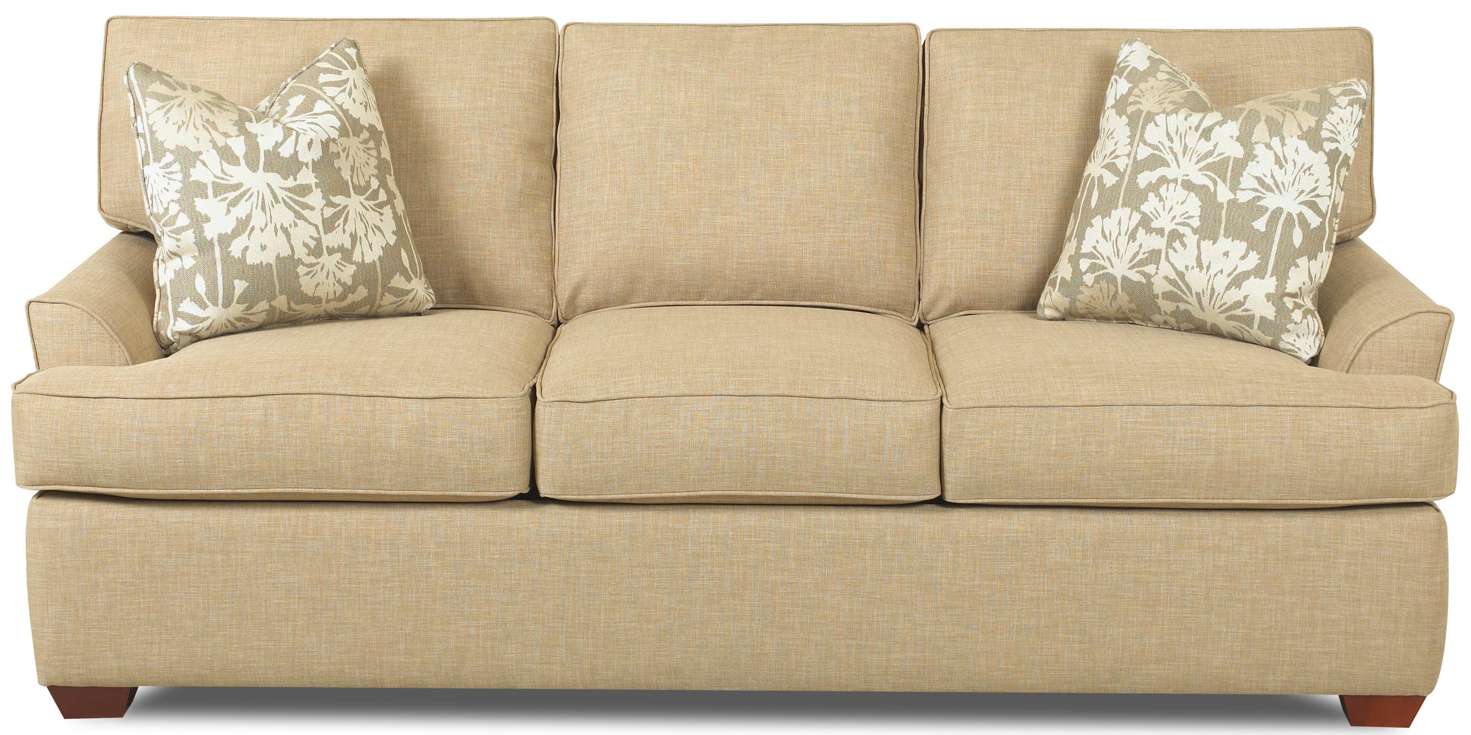 Klaussner Grady Contemporary 3 Seat Queen Innerspring Sleeper Sofa with Flared Arms and TSeat